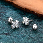 Load image into Gallery viewer, Custom vvs moissanite  4 leaf clover stud earrings

