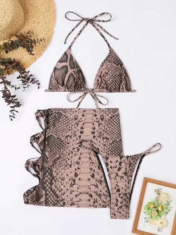 Snake skin 3 piece Bikini