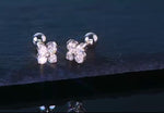 Load and play video in Gallery viewer, Custom vvs moissanite  4 leaf clover stud earrings
